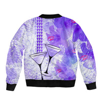 Hawaiian Cocktail Valentine Day Bomber Jacket Hibiscus Kakau Pattern Purple Version LT03 - Polynesian Pride