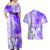 Hawaiian Cocktail Valentine Day Couples Matching Off Shoulder Maxi Dress and Hawaiian Shirt Hibiscus Kakau Pattern Purple Version LT03 - Polynesian Pride