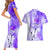 Hawaiian Cocktail Valentine Day Couples Matching Short Sleeve Bodycon Dress and Hawaiian Shirt Hibiscus Kakau Pattern Purple Version LT03 - Polynesian Pride