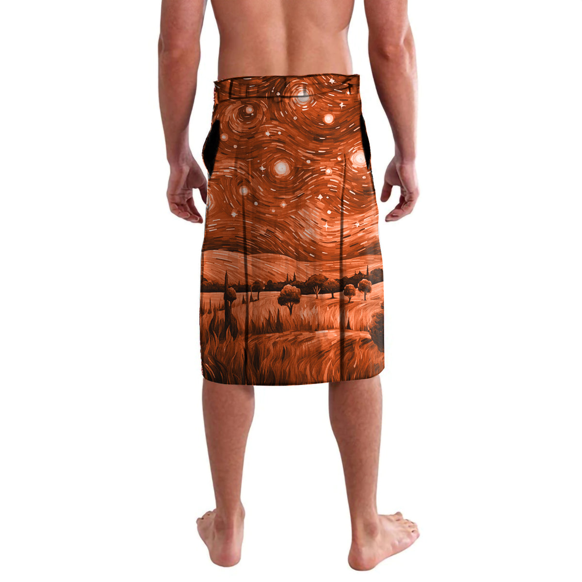 The Rising Sun Badge ANZAC Lavalava Last Post Field of Poppy Starry Night Style LT03 - Polynesian Pride