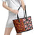 Pan-Pacific Festival Leather Tote Bag Hawaiian Tribal and Japanese Pattern Together Culture