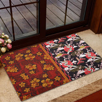 Pan-Pacific Festival Rubber Doormat Hawaiian Tribal and Japanese Pattern Together Culture