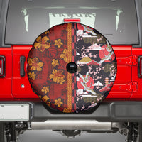 Pan-Pacific Festival Spare Tire Cover Hawaiian Tribal and Japanese Pattern Together Culture