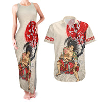 Personalised Pan-Pacific Festival Couples Matching Tank Maxi Dress and Hawaiian Shirt Japanese Samurai with Hawaiian Pattern