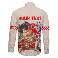 Personalised Pan-Pacific Festival Family Matching Puletasi and Hawaiian Shirt Japanese Samurai with Hawaiian Pattern