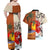 Pan-Pacific Festival Couples Matching Off Shoulder Maxi Dress and Hawaiian Shirt Mauna Kea and Fuji Mountains