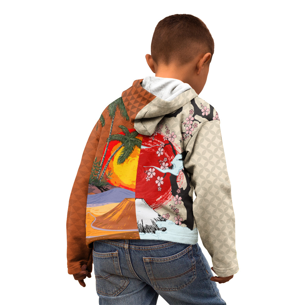 Pan-Pacific Festival Kid Hoodie Mauna Kea and Fuji Mountains