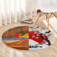 Pan-Pacific Festival Round Carpet Mauna Kea and Fuji Mountains