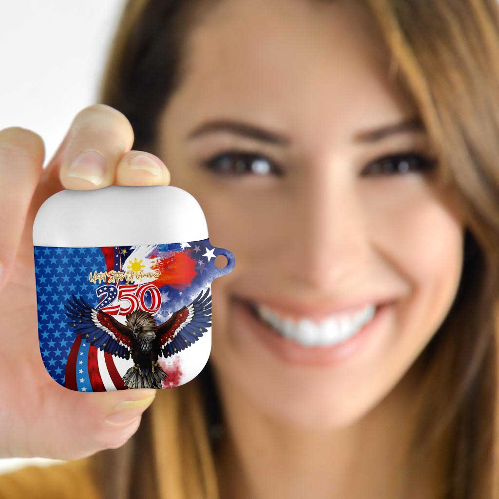Philippines and United States Semiquincentennial AirPods Case Eagle and National Flag Style