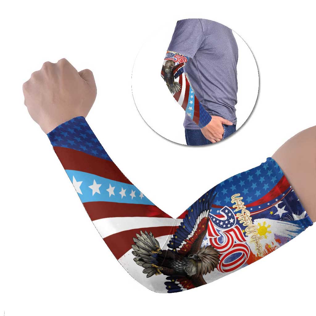 Philippines and United States Semiquincentennial Arm Sleeves Eagle and National Flag Style