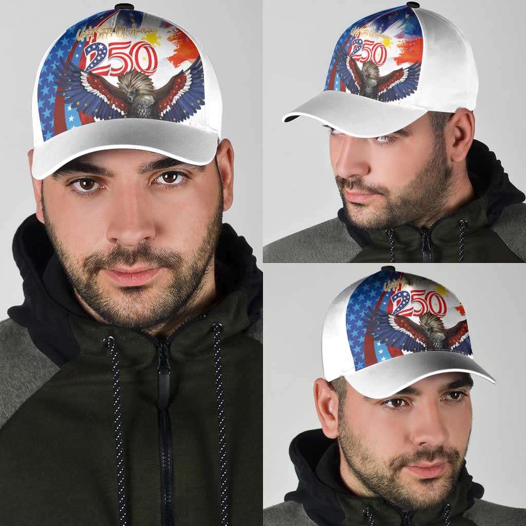 Philippines and United States Semiquincentennial Classic Cap Eagle and National Flag Style
