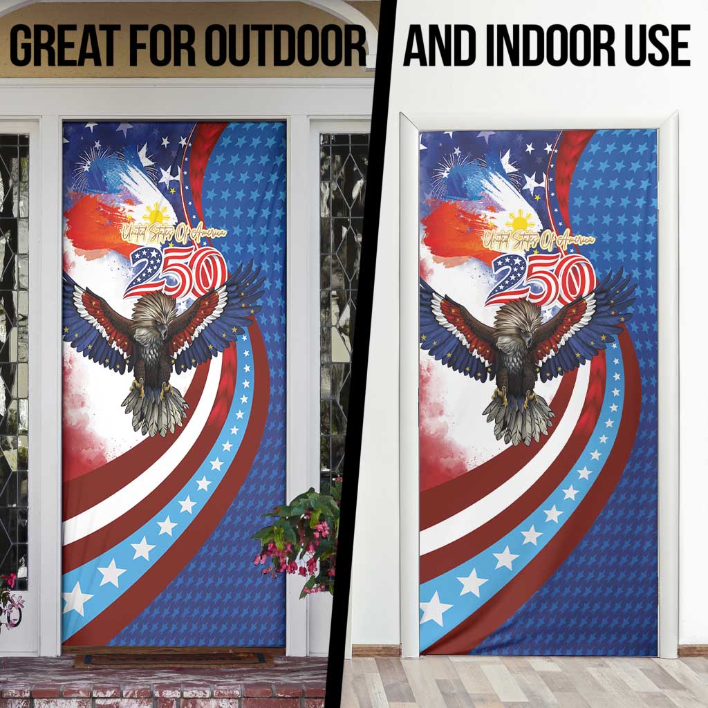 Philippines and United States Semiquincentennial Door Cover Eagle and National Flag Style