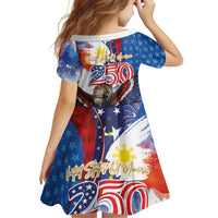Philippines and United States Semiquincentennial Family Matching Off Shoulder Short Dress and Hawaiian Shirt Eagle and National Flag Style LT03 - Polynesian Pride