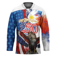 Philippines and United States Semiquincentennial Hockey Jersey Eagle and National Flag Style