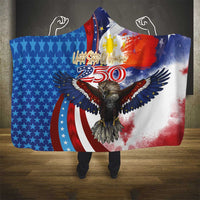 Philippines and United States Semiquincentennial Hooded Blanket Eagle and National Flag Style