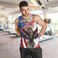 Philippines and United States Semiquincentennial Men Tank Top Eagle and National Flag Style