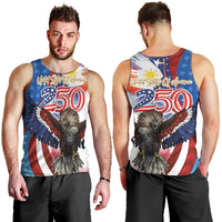 Philippines and United States Semiquincentennial Men Tank Top Eagle and National Flag Style
