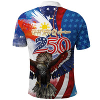 Philippines and United States Semiquincentennial Polo Shirt Eagle and National Flag Style