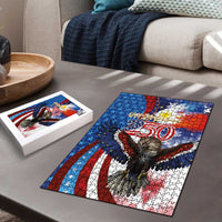 Philippines and United States Semiquincentennial Puzzle Eagle and National Flag Style