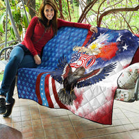 Philippines and United States Semiquincentennial Quilt Eagle and National Flag Style