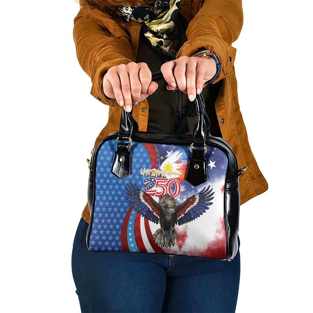 Philippines and United States Semiquincentennial Shoulder Handbag Eagle and National Flag Style