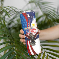 Philippines and United States Semiquincentennial Skinny Tumbler Eagle and National Flag Style
