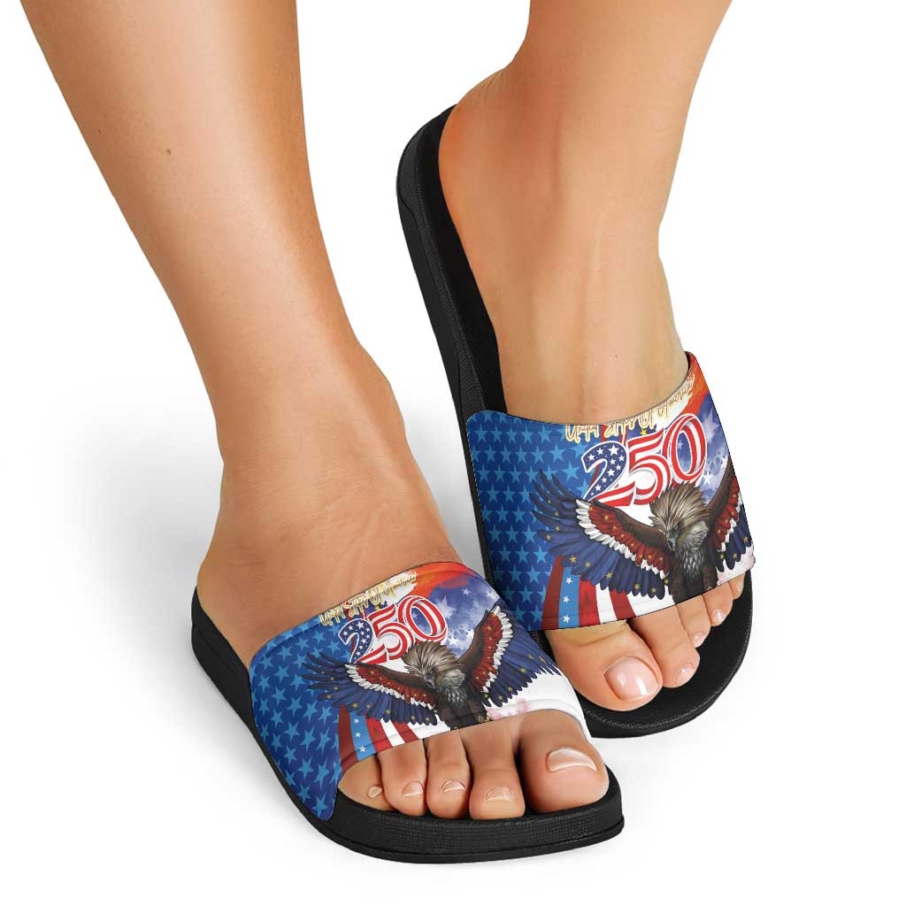 Philippines and United States Semiquincentennial Slide Sandals Eagle and National Flag Style LT03 - Polynesian Pride