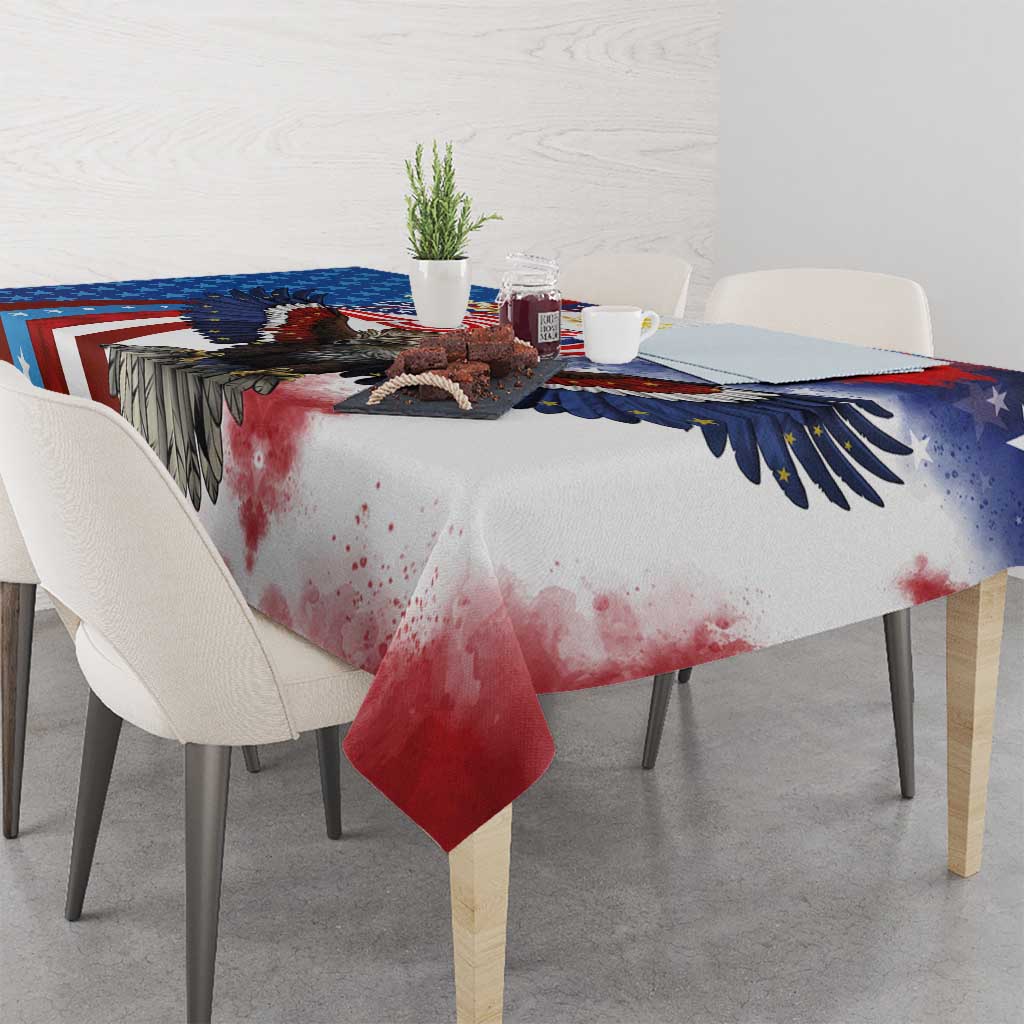 Philippines and United States Semiquincentennial Tablecloth Eagle and National Flag Style