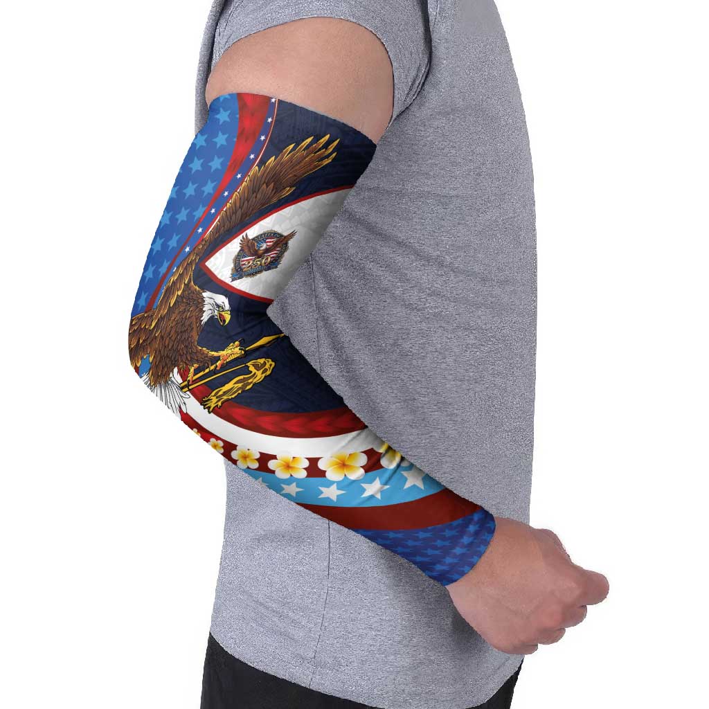 American Samoa and United States Semiquincentennial Arm Sleeves Bald Eagle with National Flag Style
