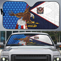 American Samoa and United States Semiquincentennial Auto Sun Shade Bald Eagle with National Flag Style
