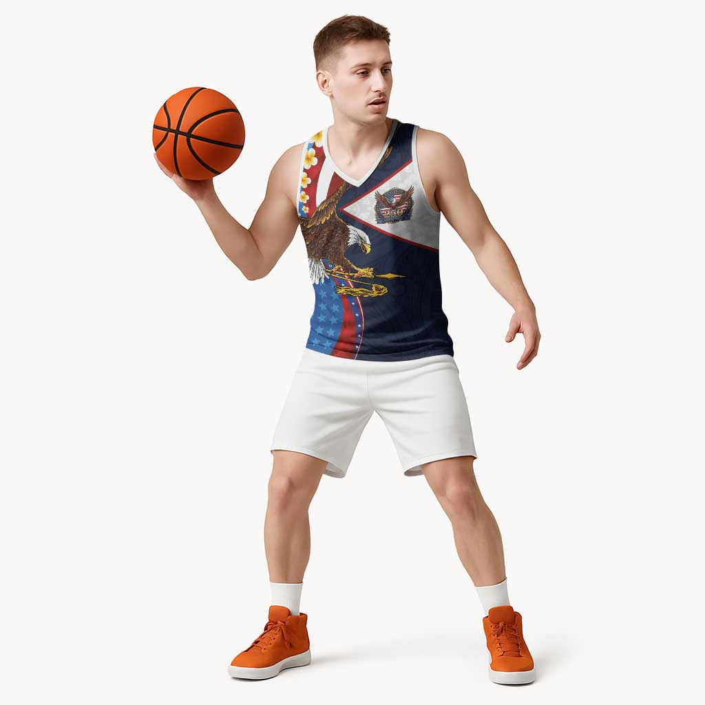 American Samoa and United States Semiquincentennial Basketball Jersey Bald Eagle with National Flag Style