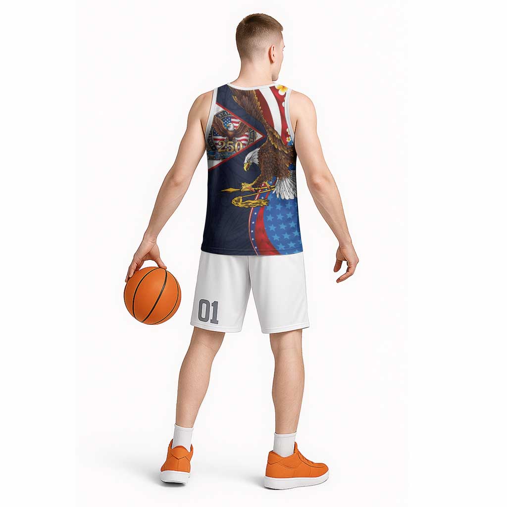 American Samoa and United States Semiquincentennial Basketball Jersey Bald Eagle with National Flag Style