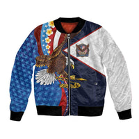 American Samoa and United States Semiquincentennial Bomber Jacket Bald Eagle with National Flag Style