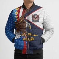American Samoa and United States Semiquincentennial Bomber Puffer Jacket Bald Eagle with National Flag Style