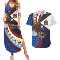 American Samoa and United States Semiquincentennial Couples Matching Summer Maxi Dress and Hawaiian Shirt Bald Eagle with National Flag Style