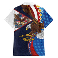 American Samoa and United States Semiquincentennial Family Matching Off Shoulder Maxi Dress and Hawaiian Shirt Bald Eagle with National Flag Style LT03 - Polynesian Pride
