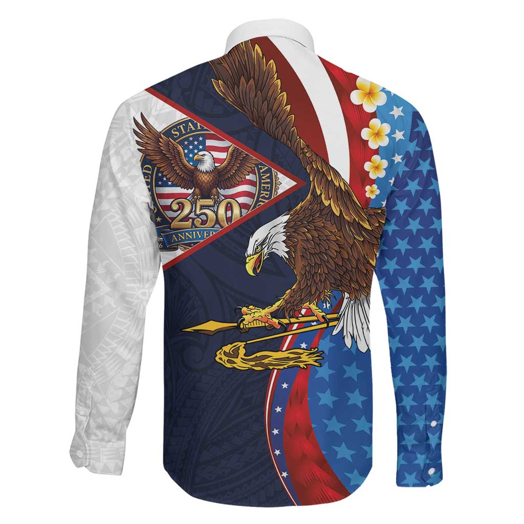 American Samoa and United States Semiquincentennial Family Matching Off Shoulder Maxi Dress and Hawaiian Shirt Bald Eagle with National Flag Style LT03 - Polynesian Pride
