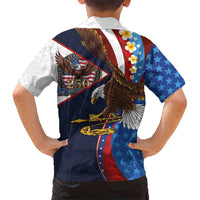 American Samoa and United States Semiquincentennial Family Matching Summer Maxi Dress and Hawaiian Shirt Bald Eagle with National Flag Style LT03 - Polynesian Pride
