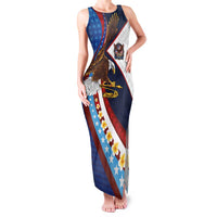 American Samoa and United States Semiquincentennial Family Matching Tank Maxi Dress and Hawaiian Shirt Bald Eagle with National Flag Style LT03 Mom's Dress Multicolor - Polynesian Pride