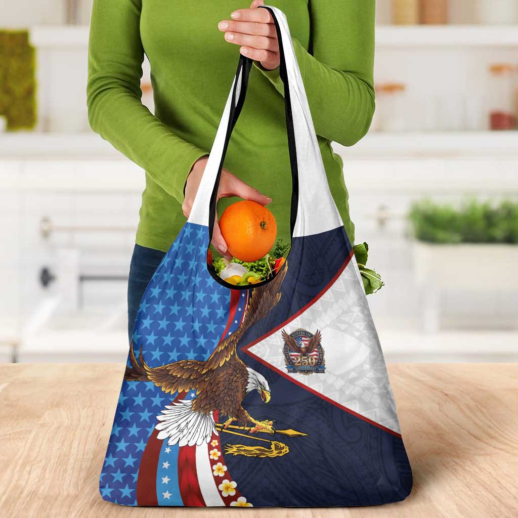 American Samoa and United States Semiquincentennial Grocery Bag Bald Eagle with National Flag Style
