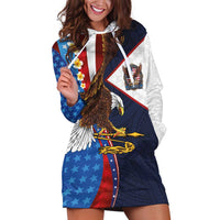 American Samoa and United States Semiquincentennial Hoodie Dress Bald Eagle with National Flag Style