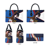 American Samoa and United States Semiquincentennial Leather Bag Bald Eagle with National Flag Style