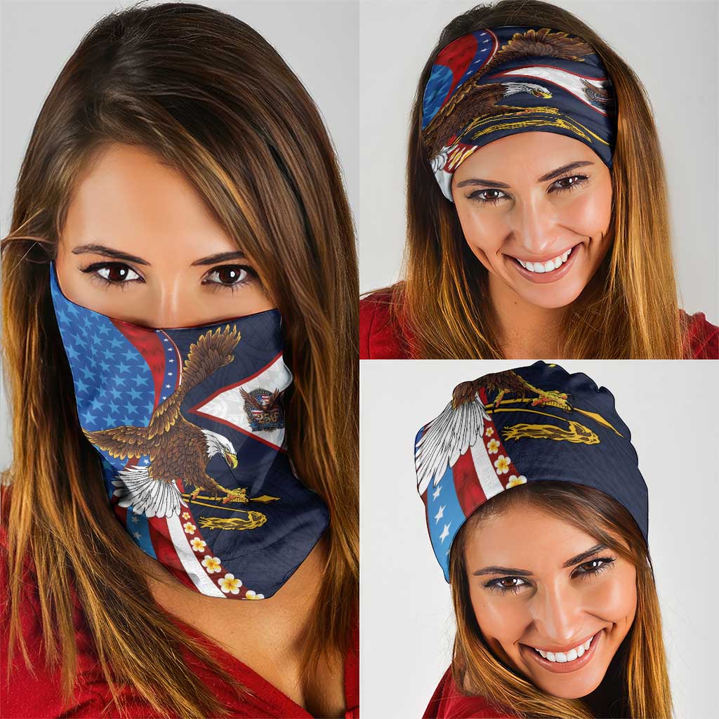 American Samoa and United States Semiquincentennial Neck Gaiter Bald Eagle with National Flag Style