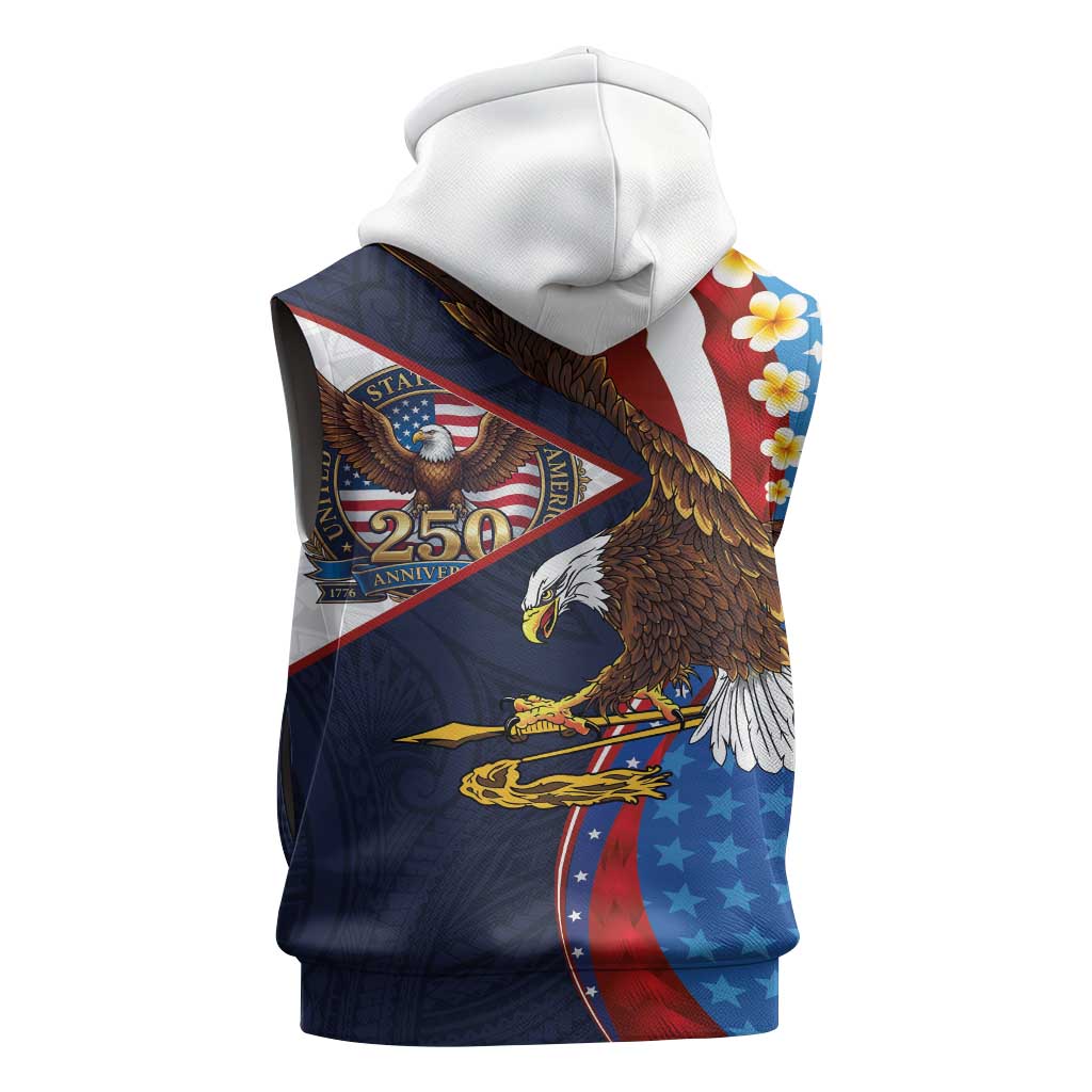 American Samoa and United States Semiquincentennial Sleeveless Hoodie Bald Eagle with National Flag Style