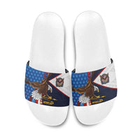 American Samoa and United States Semiquincentennial Slide Sandals Bald Eagle with National Flag Style