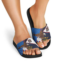American Samoa and United States Semiquincentennial Slide Sandals Bald Eagle with National Flag Style