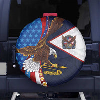 American Samoa and United States Semiquincentennial Spare Tire Cover Bald Eagle with National Flag Style