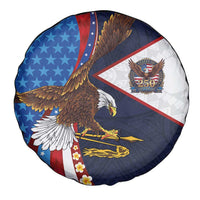American Samoa and United States Semiquincentennial Spare Tire Cover Bald Eagle with National Flag Style