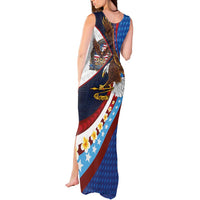 American Samoa and United States Semiquincentennial Tank Maxi Dress Bald Eagle with National Flag Style