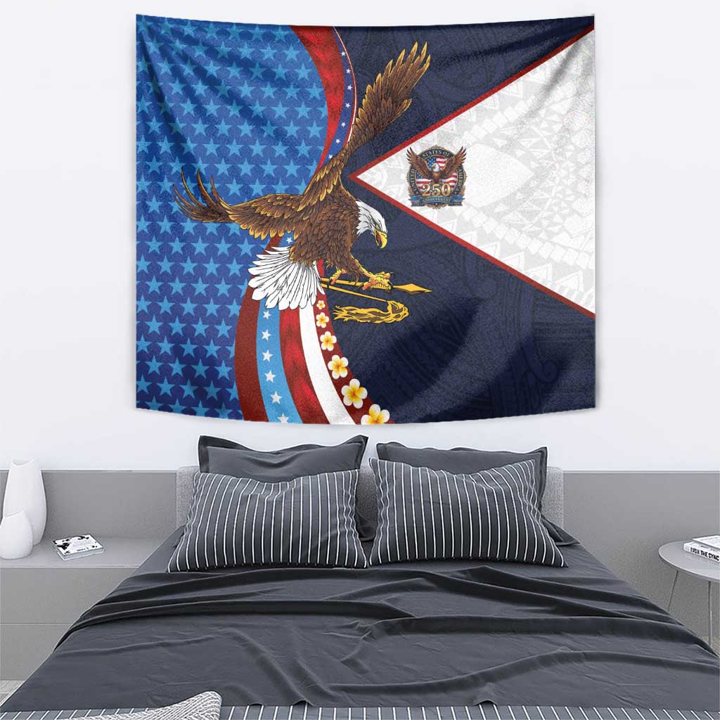 American Samoa and United States Semiquincentennial Tapestry Bald Eagle with National Flag Style